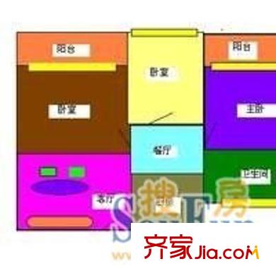 長(zhǎng)城三花園 3室 戶型圖