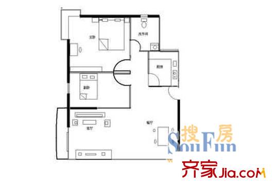 福崗園 2室 戶型圖