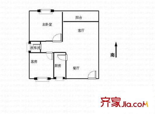 蓮塘花園 2室 戶型圖