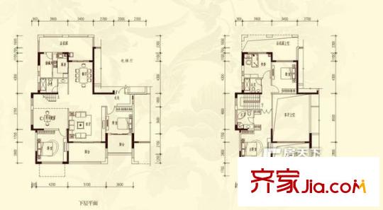 綠映居戶型圖四房兩廳兩衛(wèi)面積約150平方米 4室2廳2衛(wèi)1廚
