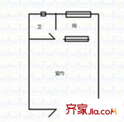 深圳 美塑公寓 1房戶型圖