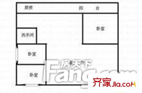 深圳 美塑公寓 3房戶型圖