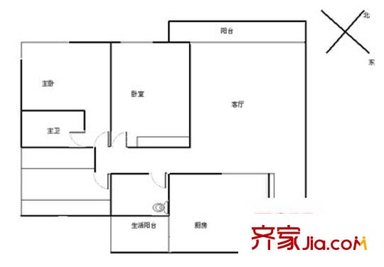 蓮塘花園 3室 戶型圖