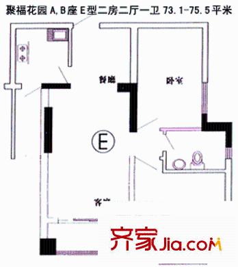 聚?；▓@戶(hù)型圖戶(hù)型圖 2室2廳1衛(wèi)1廚