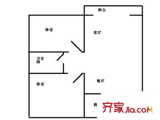 海涛居 2室 户型图