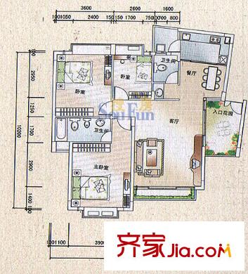 深圳皓月花園二期戶型圖1