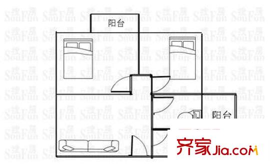 福泉花園 2室 戶型圖
