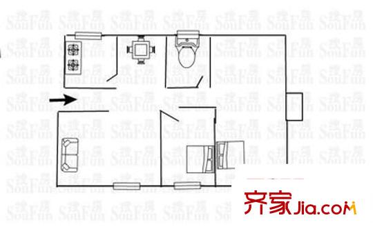 福泉花園 2室 戶型圖