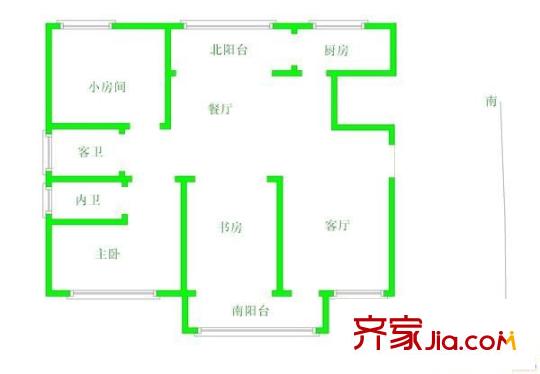 滨城新村 3室 户型图