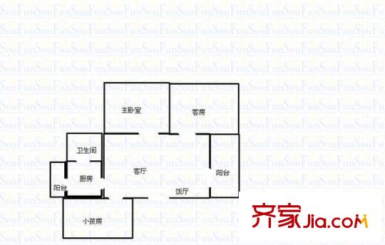 滨城新村 3室 户型图