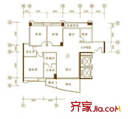 滨城新村 3室 户型图