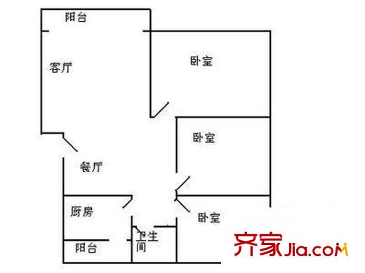 海涛居 3室 户型图