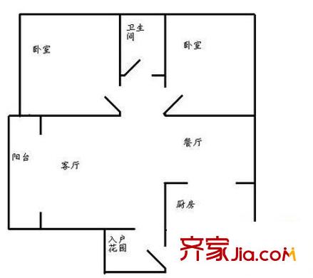 海涛居 2室 户型图