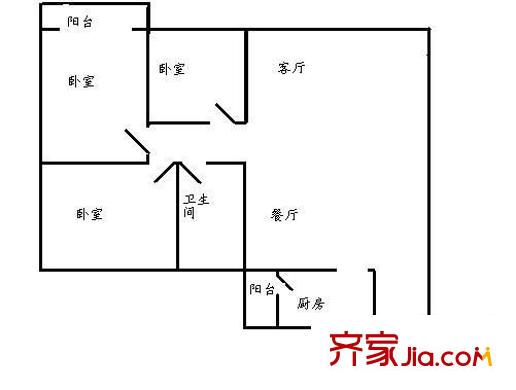 海涛居 3室 户型图