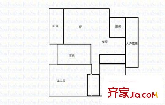 東湖豪庭 3室 戶型圖