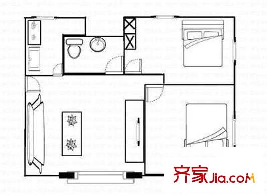 羅湖大廈 2室 戶型圖
