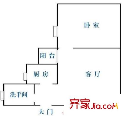松泉閣 1室 戶型圖