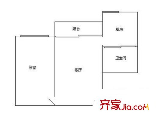 福泉花園 1室 戶型圖