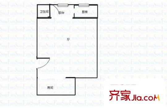 花園廣場 1室 戶型圖