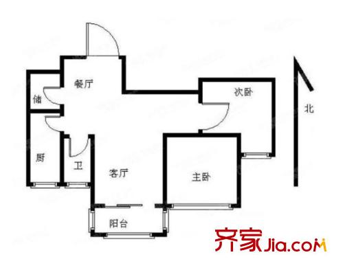 深圳 僑新花園 2居 戶型圖1