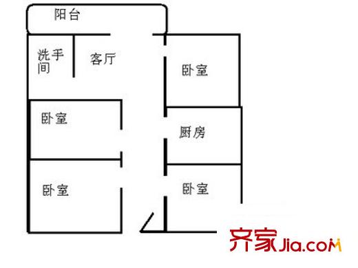 木頭龍小區(qū) 4室 戶型圖