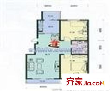 惠名花園戶型圖二房兩廳一衛(wèi)一廚 2室2廳2衛(wèi)1廚