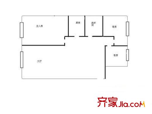翠苑大廈 3室 戶型圖