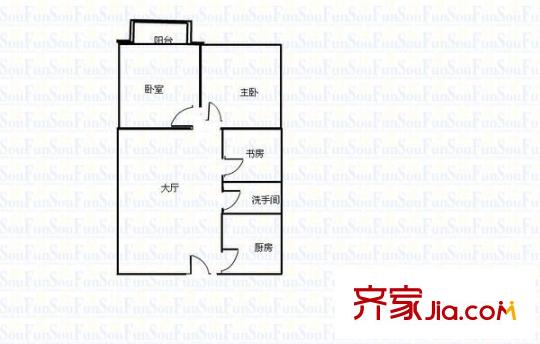 翠苑大廈 3室 戶型圖