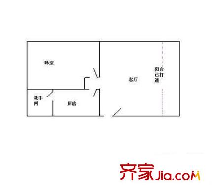 花園廣場 1室 戶型圖