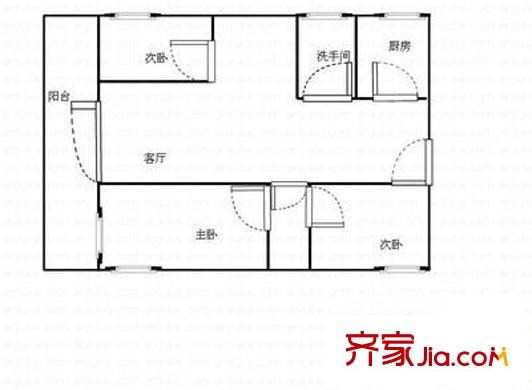 花園廣場 3室 戶型圖