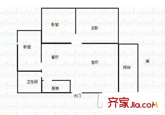 深圳 桂苑小区 3居 户型图1