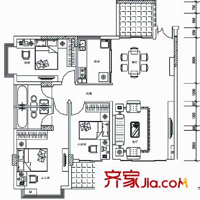三科一品戶型圖B1戶型 3室2廳