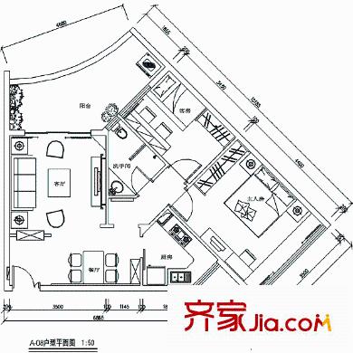 三科一品戶型圖A8戶型 2室2廳