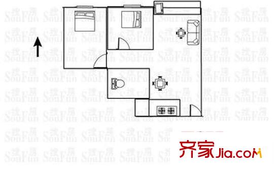 国兴苑 2室 户型图