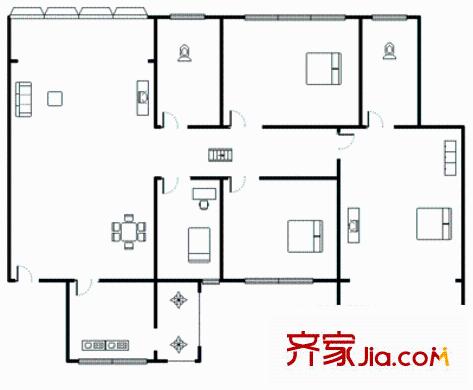 迎僑花園 4室 戶型圖