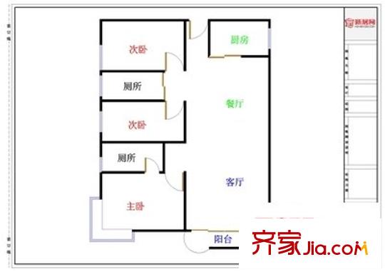 格蘭海灣 3室 戶型圖