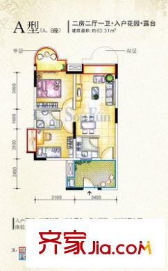 鼎胜林栖园 2室 户型图