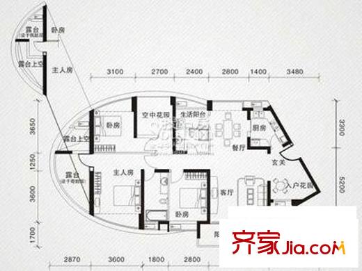 居雅苑 4室 戶型圖