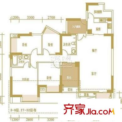 兰丽花园 4室 户型图