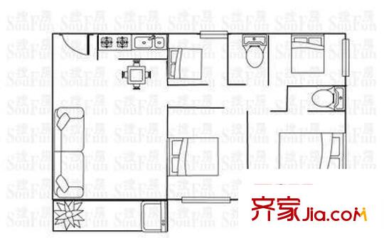 宏观苑 4室 户型图