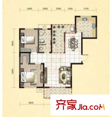 鼎胜林栖园 2室 户型图