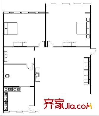 凱豐綜合樓 2室 戶型圖