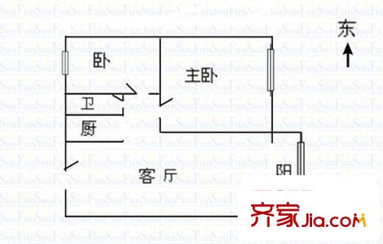 凱豐綜合樓 2室 戶型圖
