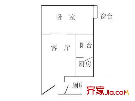 凱豐綜合樓 1室 戶型圖