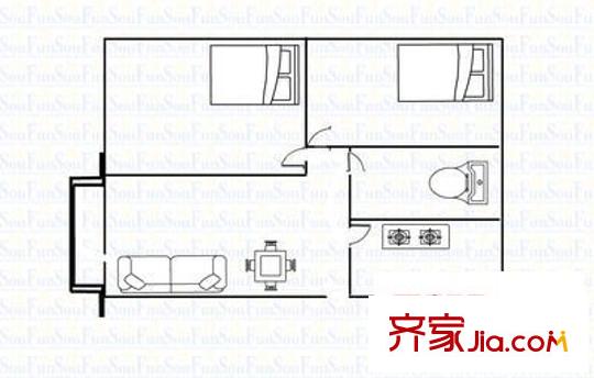 華源大廈 2室 戶型圖
