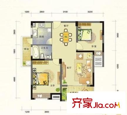 兰丽花园 2室 户型图