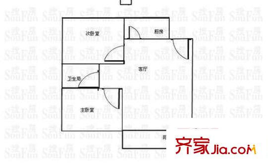 民樂翠園 2室 戶型圖