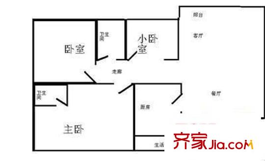 民樂翠園 3室 戶型圖