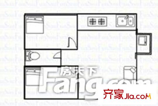 深圳 桃李花园 2房户型图