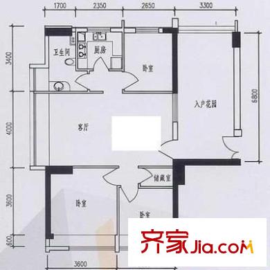 警備區(qū)安居苑 5室 戶型圖
